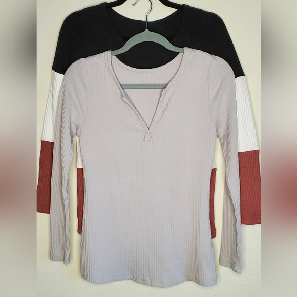 Two Waffle Knit Tops. NWOT - Picture 2 of 9